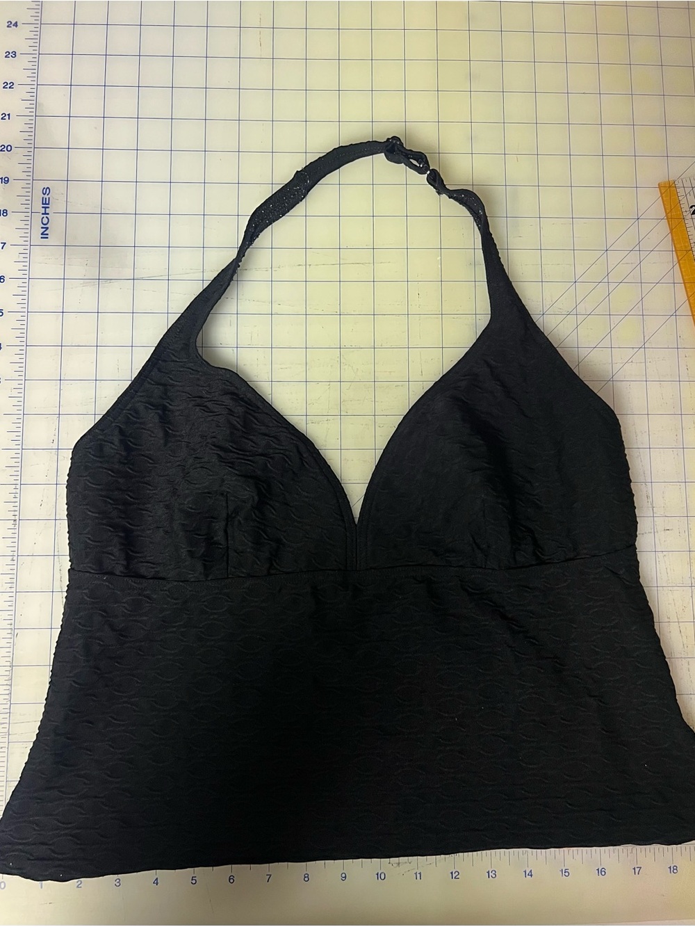Black Halter Tankini Swim Top